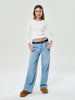 Sinsay women white ribbed blouse AYA