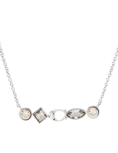 Coach Women's Set Of Stoned Silver Necklace & Earrings |Coach in Lebanon