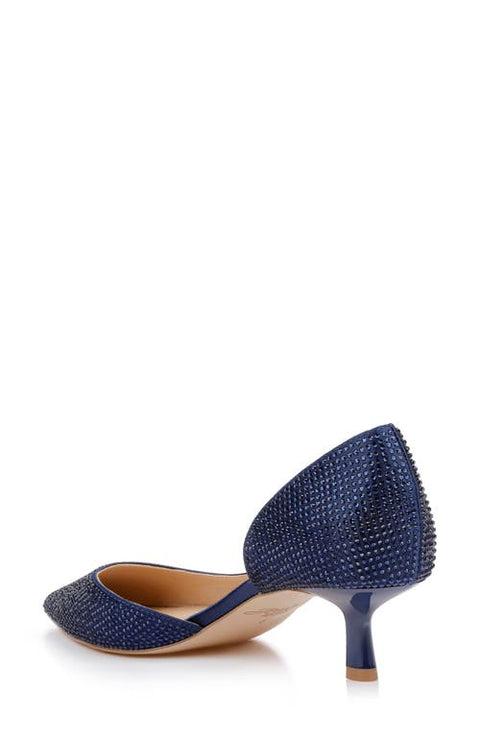 Jewel Badgley Mischka Women's Navy Teegan Pointed Toe Kitten Heel Pumps |Jewel Badgley Mischka In Lebanon
