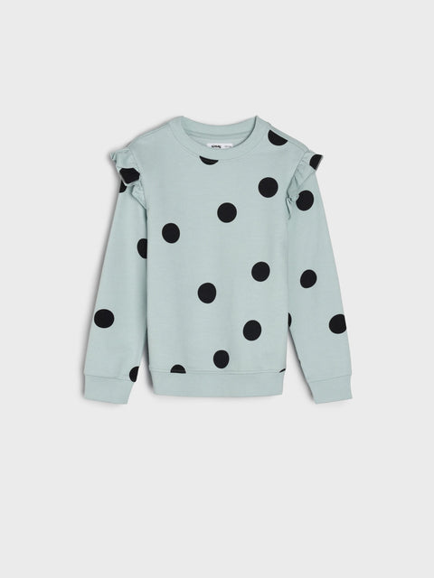 Sinsay Baby Girl's Mint Green Dotted Sweatshirt | Sinsay In Lebanon