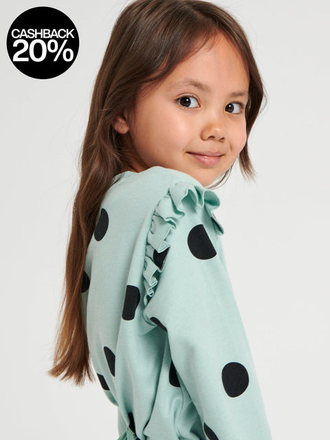 Sinsay Baby Girl's Mint Green Dotted Sweatshirt | Sinsay In Lebanon