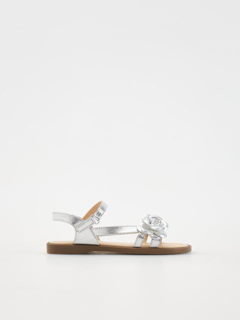 Reserved GIRL's Silver Sandals With Appliqué | Reserved In Lebanon