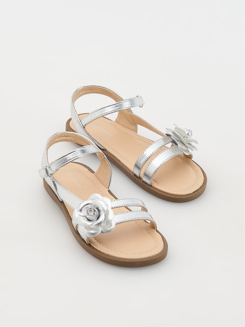 Reserved GIRL's Silver Sandals With Appliqué | Reserved In Lebanon
