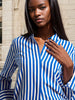 Sinsay Women's Blue & White Viscose Print Long Sleeve Shirt | Sinsay In Lebanon