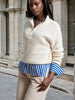 Sinsay Women's Blue & White Viscose Print Long Sleeve Shirt | Sinsay In Lebanon