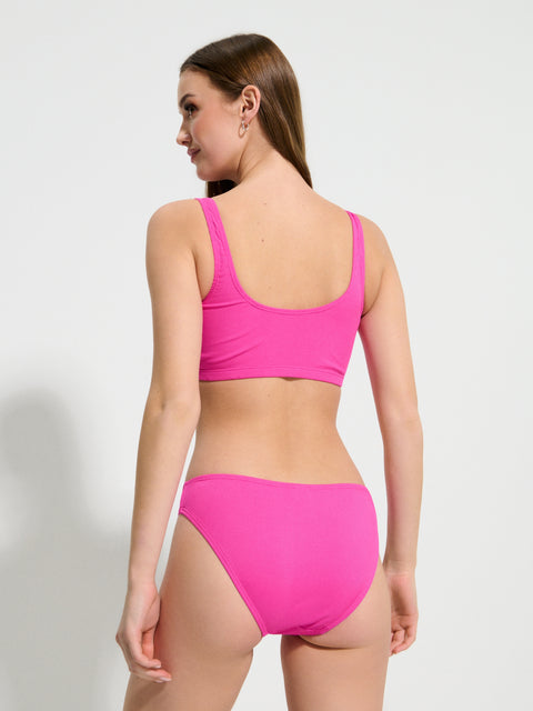 Sinsay Women's Fuchsia Ribbed Bikini Top | Sinsay In Lebanon