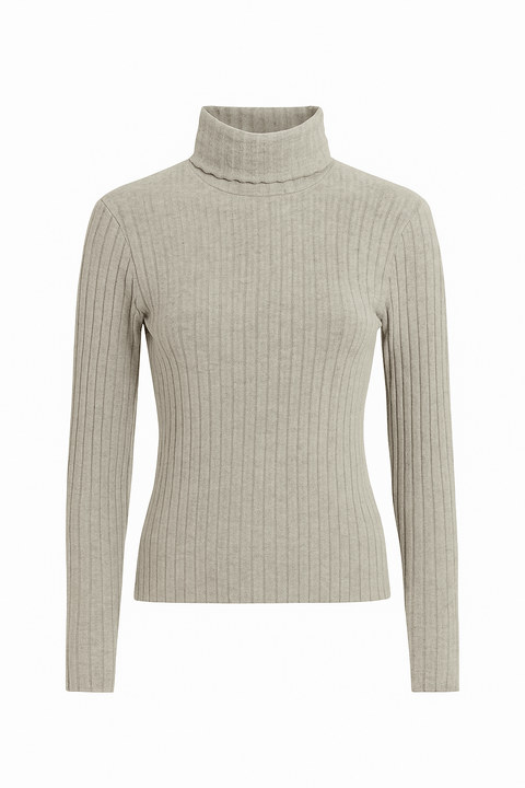 Mango Women's Grey Long Sleeve Ribbed Blouse | Mango In Lebanon