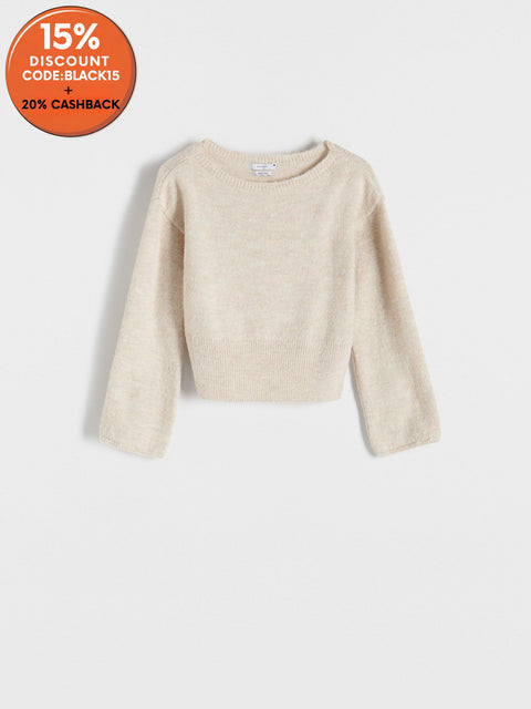 Reserved Women's Beige Sweater With A Wide Cuff | Reserved In Lebanon