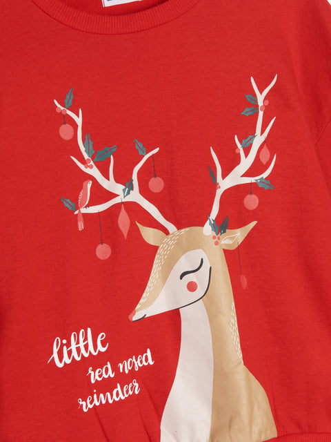 sinsay Girl's Red Christmas Sweatshirt | sinsay In Lebanon