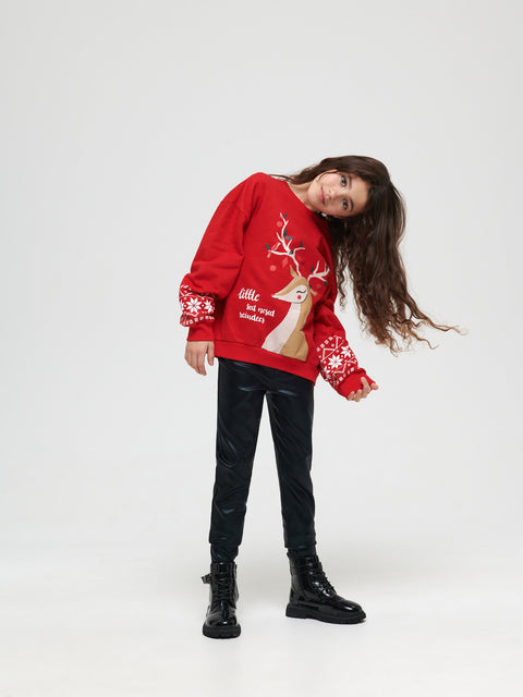 sinsay Girl's Red Christmas Sweatshirt | sinsay In Lebanon