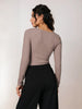 Sinsay women khaki ribbed Bodysuit AYA