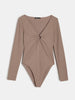 Sinsay women khaki ribbed Bodysuit AYA