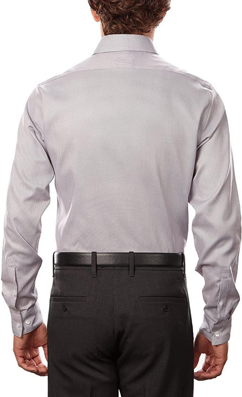 Calvin Klein Men's Gray Plaid Steel Plus Stretch Slim fit Wrinkle Free Shirt |Calvin Klein In Lebanon