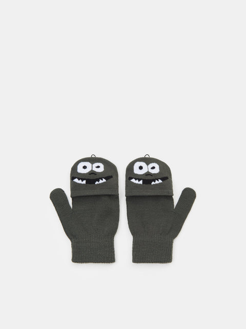 Sinsay Boy's Dark Green Printed Gloves | Sinsay In Lebanon
