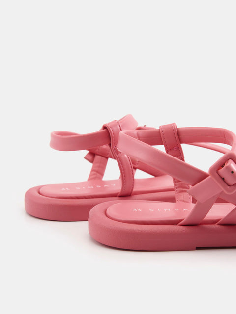 Sinsay Women's Pink Leather Buckles Sandals | Sinsay In Lebanon