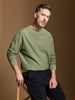 Sinsay Men's Olive Green Long Sleeves Ribbed Sweatshirt | Sinsay In Lebanon