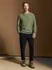 Sinsay Men's Olive Green Long Sleeves Ribbed Sweatshirt | Sinsay In Lebanon