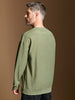 Sinsay Men's Olive Green Long Sleeves Ribbed Sweatshirt | Sinsay In Lebanon