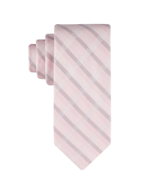 Calvin Klein Men's Pink Creme Plaid Silk Tie | Calvin Klein In Lebanon