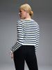 Sinsay Women's White & Navy Striped Ribbed Cardigan | Sinsay In Lebanon