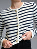 Sinsay Women's White & Navy Striped Ribbed Cardigan | Sinsay In Lebanon