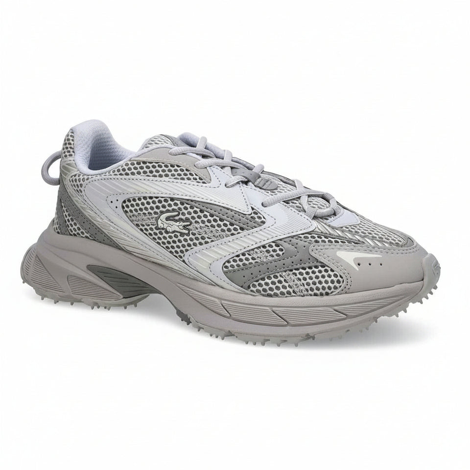 Gray athletic shoe on a white background