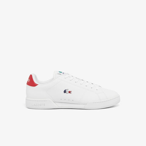 White sneaker with colorful accents on a white background