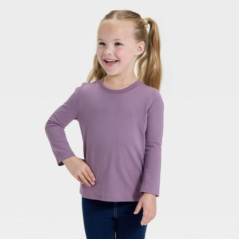 Cat & Jack Girl's Purple Long Sleeve Solid Blouse | Cat & Jack In Lebanon
