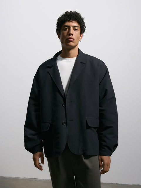Reserved Men's Black Smooth Oversize Jacket | Reserved In Lebanon