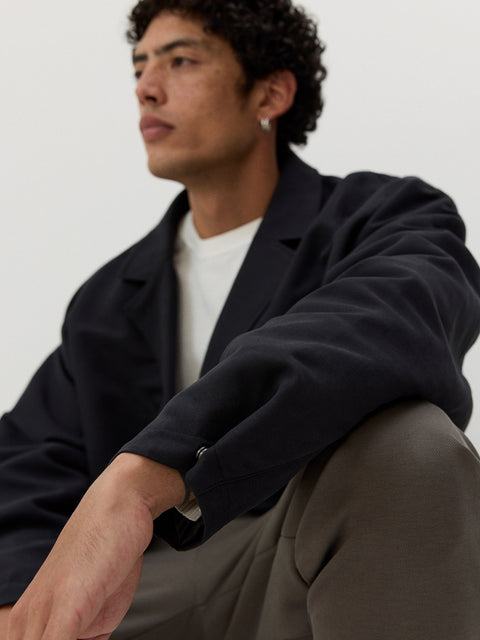 Reserved Men's Black Smooth Oversize Jacket | Reserved In Lebanon