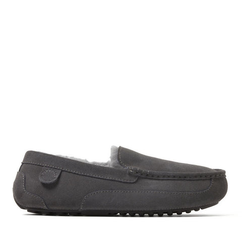 Fireside Men's Dark Grey By Dearfoams Melbourne Moccasin Panduf | Fireside In Lebanon