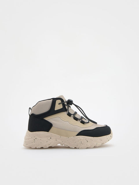 Reserved Boy's Beige & Black Hiking Ankled Sneakers |Reserved In Lebanon