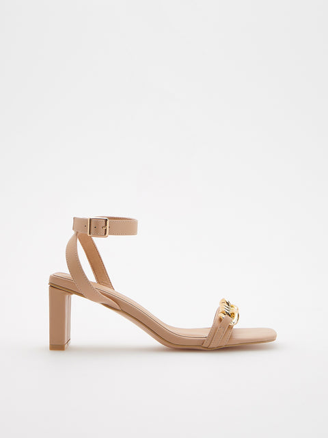 Reserved Women's Beige Heeled Sandals | Reserved In Lebanon