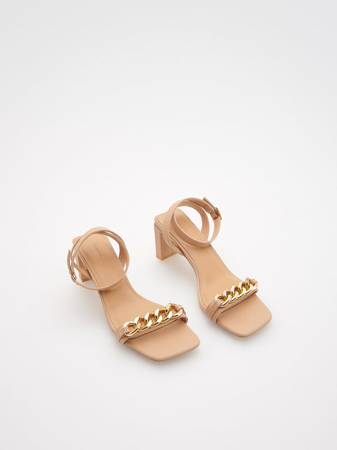 Reserved Women's Beige Heeled Sandals | Reserved In Lebanon