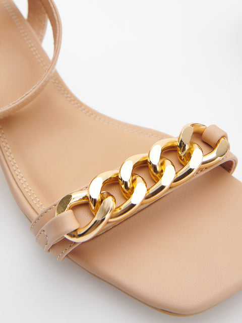 Reserved Women's Beige Heeled Sandals | Reserved In Lebanon