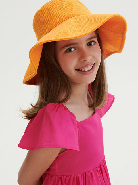 Reserved Girl's Orange Hat With A Large Brim | Reserved In Lebanon