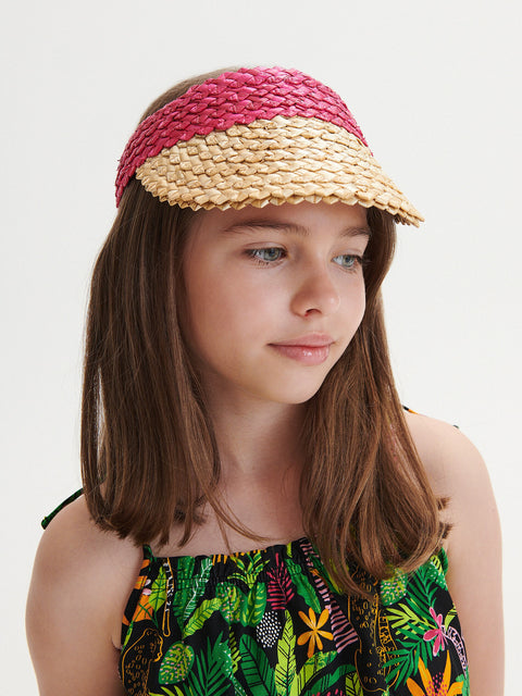 Reserved Girl's Fuchsia Braided Visor On The Headband | Reserved In Lebanon