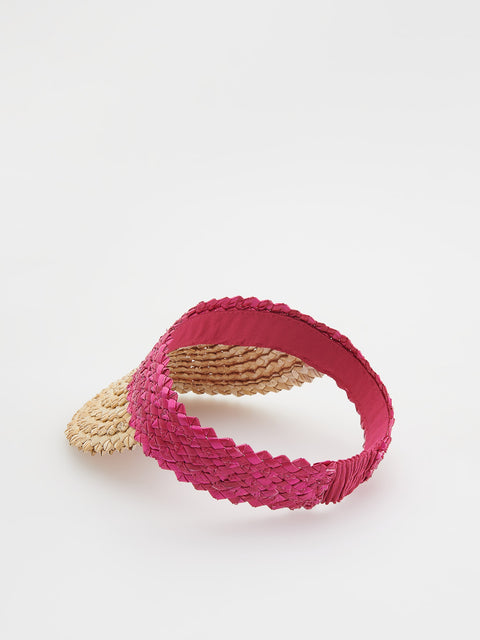 Reserved Girl's Fuchsia Braided Visor On The Headband | Reserved In Lebanon