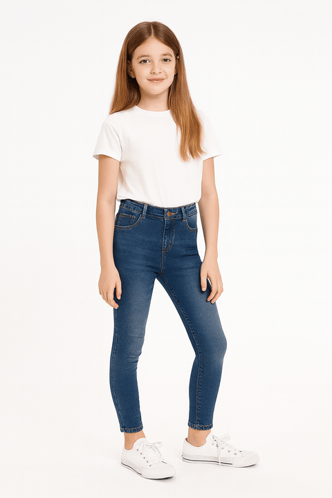 Sinsay Girl's Dark Blue High Waist Skinny Padded Jeans | Sinsay In Lebanon