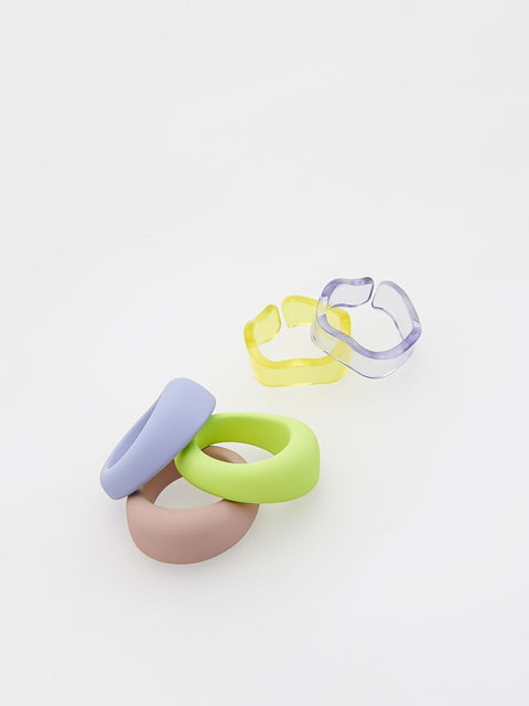 Reserved Girl's Multicolor Plastic Ring Set | Reserved In Lebanon