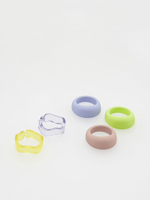 Reserved Girl's Multicolor Plastic Ring Set | Reserved In Lebanon