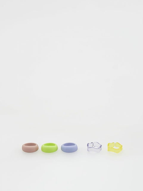 Reserved Girl's Multicolor Plastic Ring Set | Reserved In Lebanon