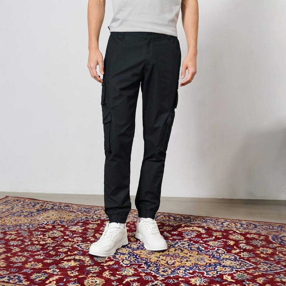 Sinsay Men's Black Slim Fit Cargo Jogger
