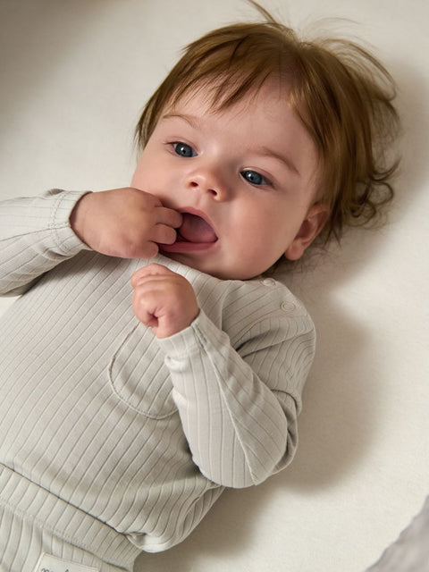 Sinsay Baby Boy's Gray Ribbed Pajama Set |Sinsay In Lebanon