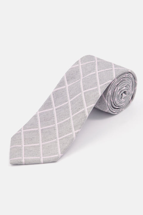 Calvin Klein Mens Windowpane Tie Pink Multi ONE SIZE ABL117 SHR