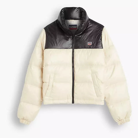 Levis Women's Black & Cream Francesca Down Puffer Jacket | Levis In Lebanon