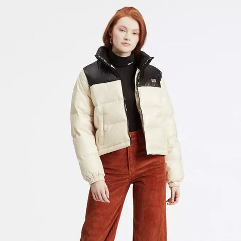 Levis Women's Black & Cream Francesca Down Puffer Jacket | Levis In Lebanon