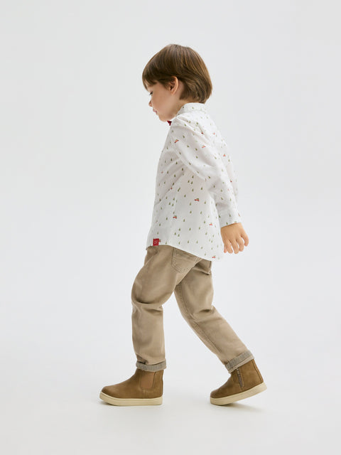 Reserved Baby Boy's White Christmas Tree Printed Shirt | Reserved In Lebanon