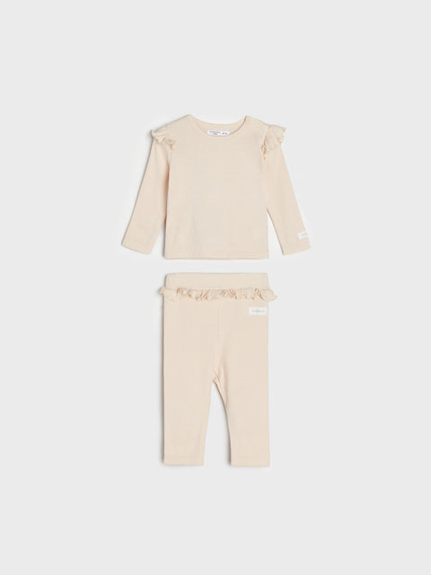 Sinsay Baby Girl's Nude 2 pcs Ribbed Set|Sinsay In Lebanon