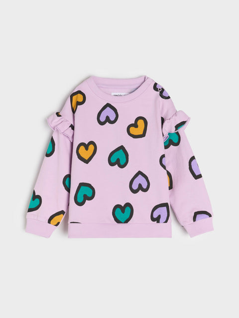 Sinsay Baby Girl's Purple Heart Printed Blouse | Sinsay In Lebanon